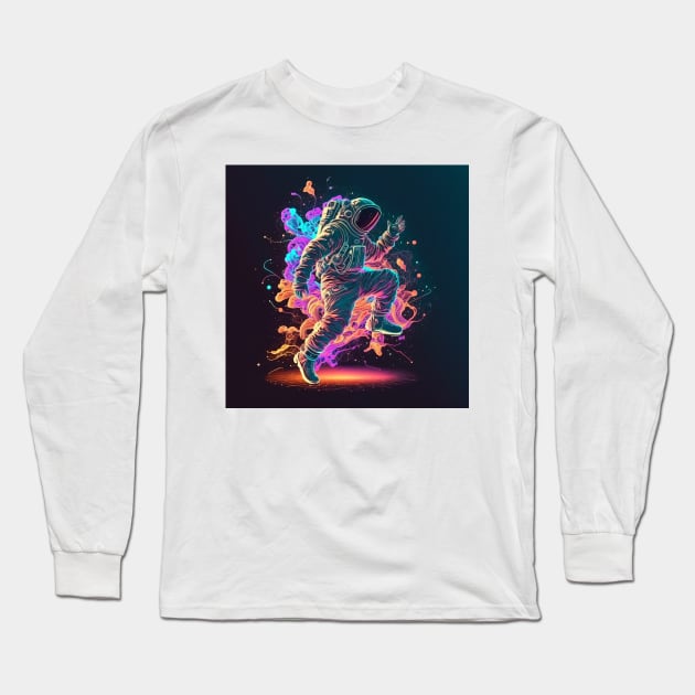 Astronaut dancing in space Long Sleeve T-Shirt by ramith-concept